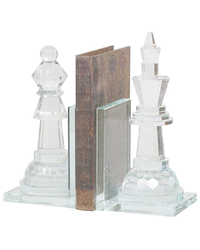 Peyton Lane Set Of 2 Oversized Crystal Chess Bookends