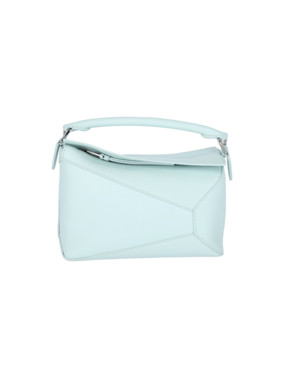 Shop Loewe 'puzzle' Small Crossbody Bag In Light Blue