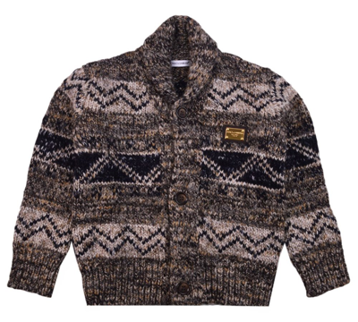 Shop Dolce & Gabbana Kids Patterned Intarsia Knitted Cardigan In Multi