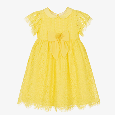 Shop Patachou Girls Yellow Floral Lace Dress