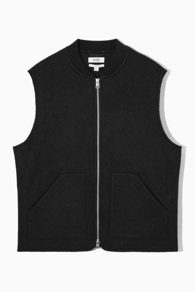 Shop Cos Boiled-wool Vest In Black