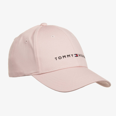 Shop Tommy Hilfiger Girls Pale Pink Cotton Cap