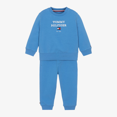 Shop Tommy Hilfiger Blue Organic Cotton Baby Tracksuit