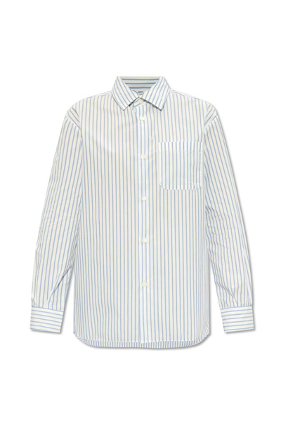 Shop Apc A.p.c. Striped Buttoned Shirt In White