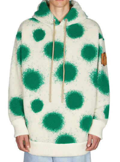 Shop Moncler Genius Moncler X Jw Anderson Abstract Motif Oversized Hoodie In Green