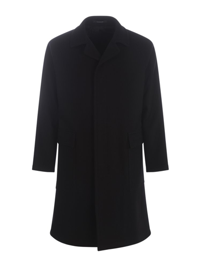 Shop Tagliatore Loyds Buttoned Coat In Black