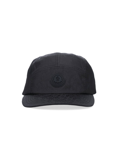 Shop Moncler Genius Moncler X Adidas Originals Logo Jacquard Baseball Cap In Black