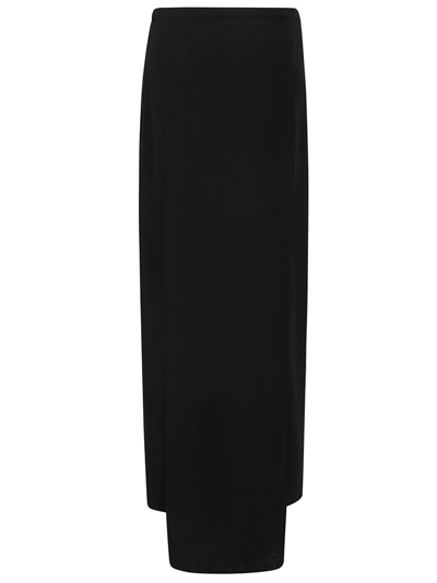 Shop Courrèges Heritage Crepe Long Skirt In Black