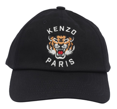 Shop Kenzo Tiger Embroidered Baseball Cap In Black