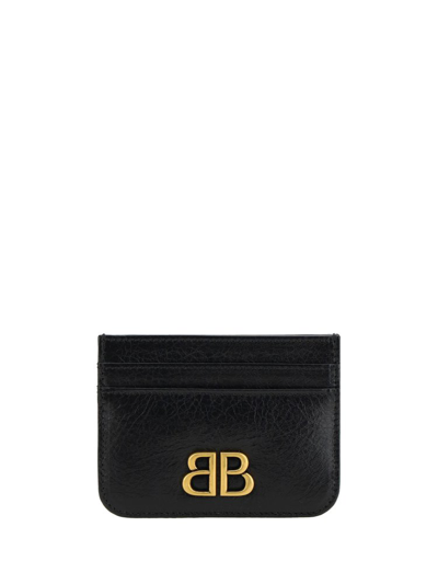 Shop Balenciaga Monaco Card Holder In Black