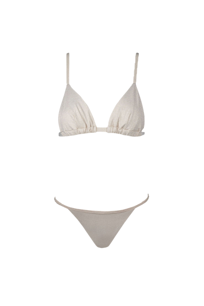 Shop Sara Cristina Sun Bikini In White Gold