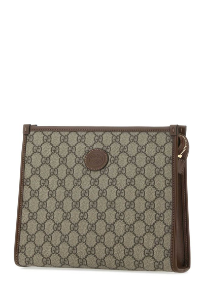 Shop Gucci Jacquard G Monogram Zipped Travel Bag In Brown