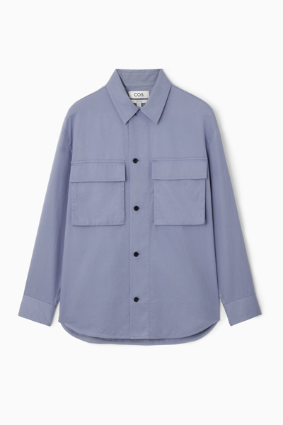 Shop Cos Oversized Utility Shirt In Blue