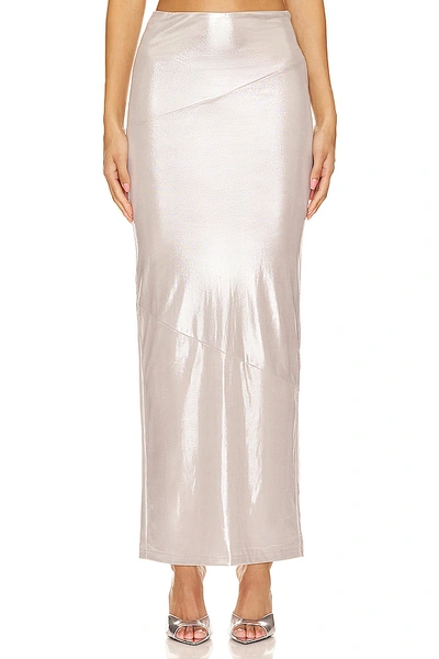 Shop Superdown Lucia Column Skirt In Silver