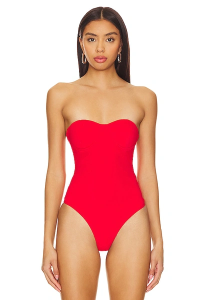 Shop Superdown Stef Bustier Bodysuit In Red