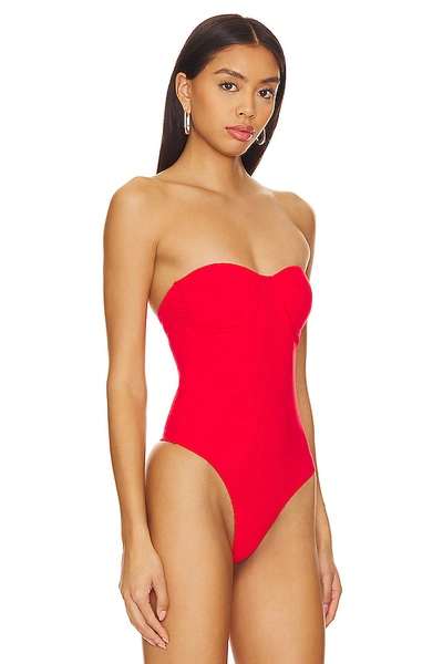 Superdown Stef Bustier Bodysuit In Red
