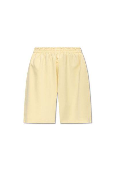 Shop Mm6 Maison Margiela Elasticated Waist Shorts In Yellow
