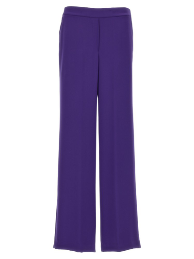 Shop P.a.r.o.s.h . Elastic Waist Straight Leg Trousers In Purple
