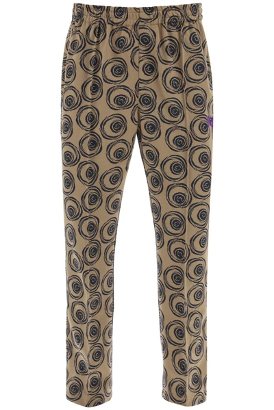 Shop Needles Pintuck Graphic Printed Trousers In Beige