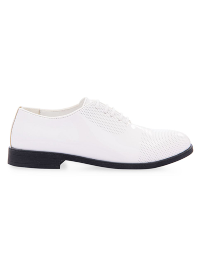 Shop Moustache Little Boy's & Boy's Closed Lace Perforated Dress Shoes In White