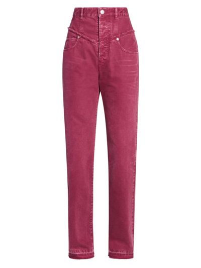 Shop Isabel Marant Women's Noemie High-waisted Jeans In Burgundy