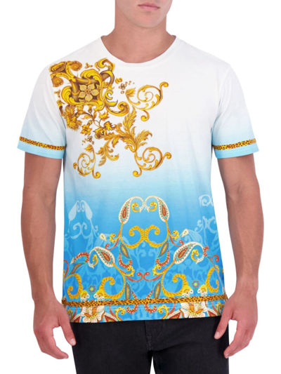 Shop Robert Graham Men's Golden Scrolls Cotton T-shirt In Neutral