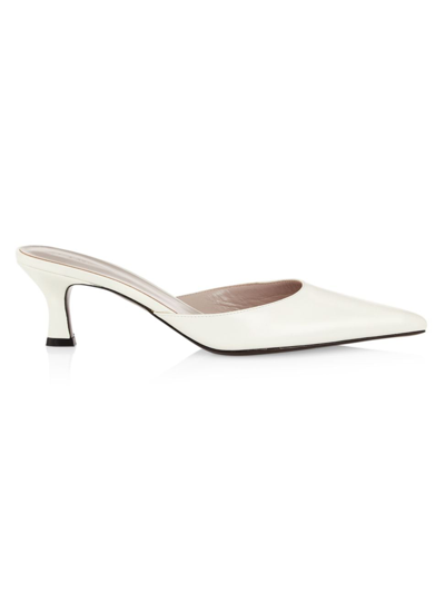 Shop The Row Women's Cybil Leather Mules In Off White