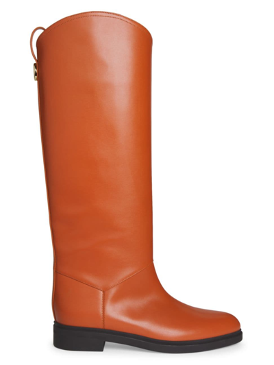 Shop Loro Piana Women's Kilda Leather Knee-high Boots In Brown Savanna
