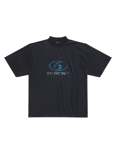 Shop Balenciaga Surfer T-shirt Medium Fit In Black Blue
