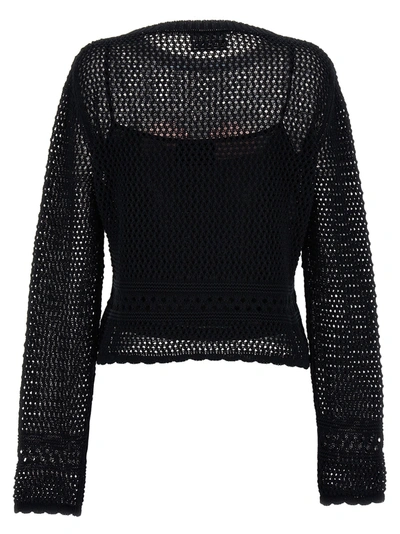Shop Mo5ch1no Jeans Crochet Sweater Sweater, Cardigans Black