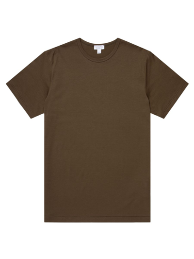 Shop Sunspel Men's Cotton Crewneck T-shirt In Denim
