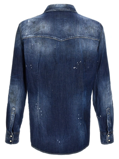 Shop Dsquared2 Fashion Western Shirt, Blouse Blue