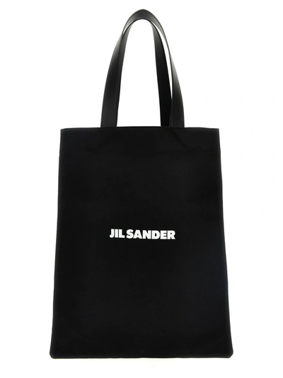 Shop Jil Sander Flat Shopper Tote Bag Black
