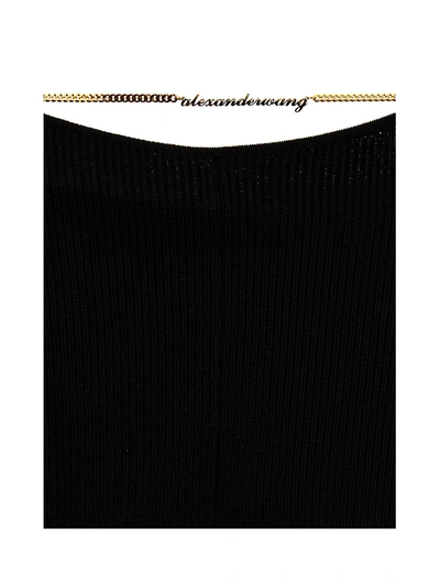 Shop Alexander Wang Gold Nameplate Chain Pants Black