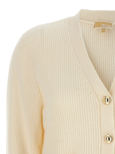 Shop Michael Kors Logo Buttons Cardigan Sweater, Cardigans White