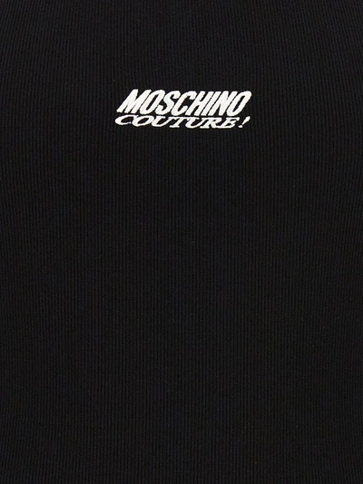 Shop Moschino Logo Embroidery Tank Top Tops Black