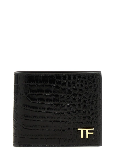 Shop Tom Ford Logo Wallet Wallets, Card Holders Black