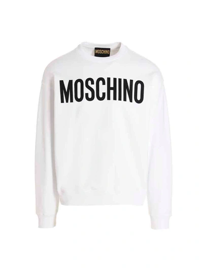 Shop Moschino Maxi Logo Sweatshirt White