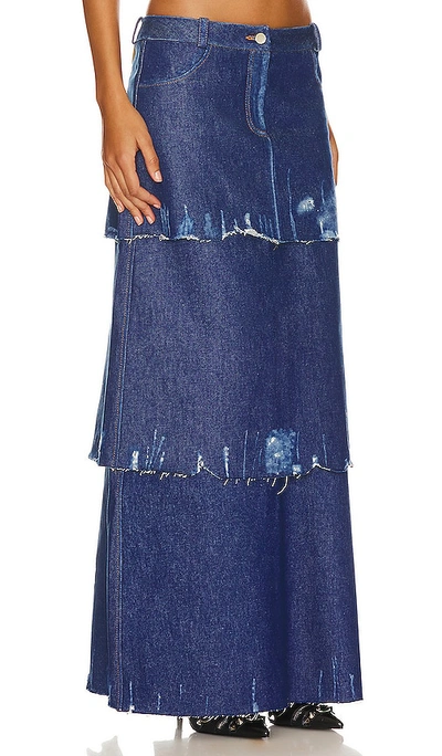 Shop Lado Bokuchava Ocean Skirt In Blue
