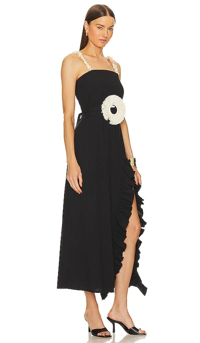 Shop Sundress Francine Dress In Black With Raffia Belt