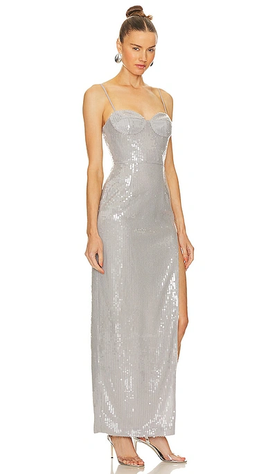 Shop Sau Lee Opal Gown In Silver