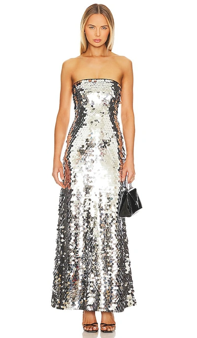 Shop House Of Harlow 1960 X Revolve Valentina Gown In Silver