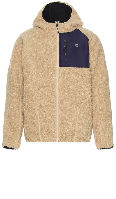 Shop Rolla's Reverse Polar Fleece Jacket In Sunflower Stripe