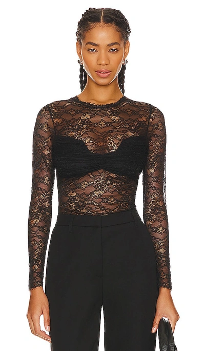 Shop Mother Of All Ellie Lace Top In Black