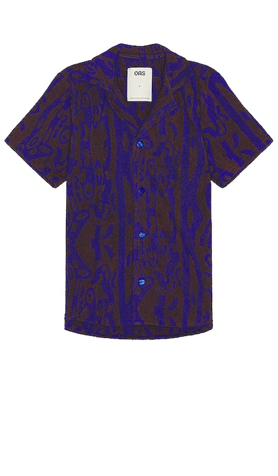 Shop Oas Thenards Jiggle Cuba Terry Shirt In Blue
