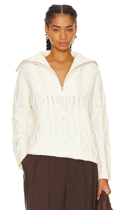 Shop Vince Cable Half Zip Pullover In Off White