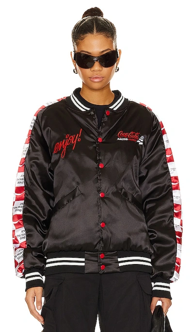 Shop The Laundry Room Coca Cola Racing Stadium Jacket In Black  Red  & White