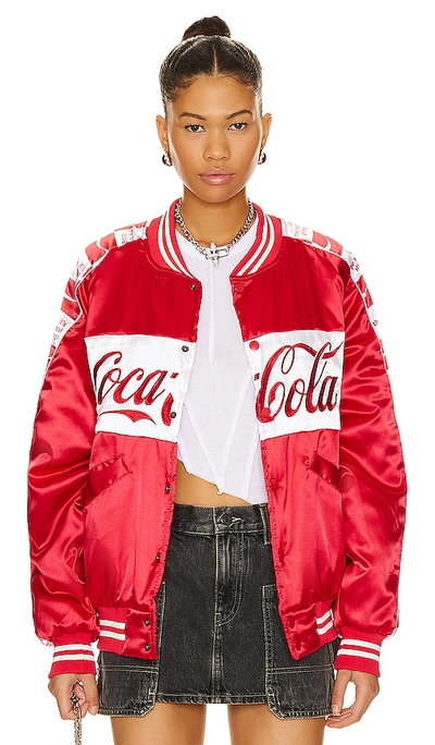 Shop The Laundry Room Team Coca Cola Stadium Jacket In Red  Black  & White