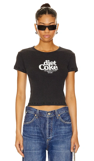 The Laundry Room Diet Coke Baby Tee In Black Snow