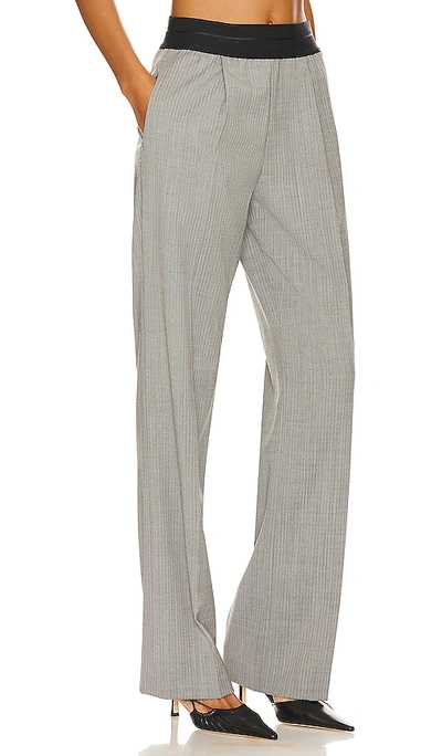 Shop Helmut Lang Pull On Suit Pant In Black & White Multi